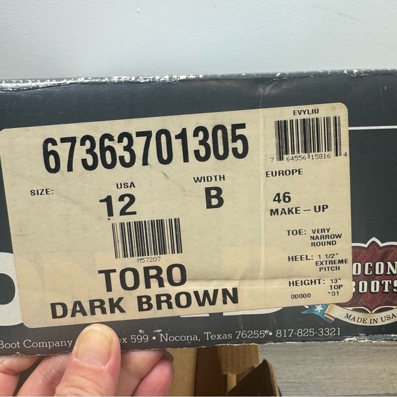 Nocona Leather Cowboy Boots Men’s Size 12 Dark Brown Western Boot - Picture 10 of 12